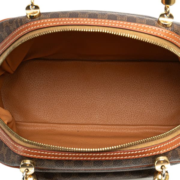 Pre-owned Celine Macadam Coated Canvas Handbag Brown
