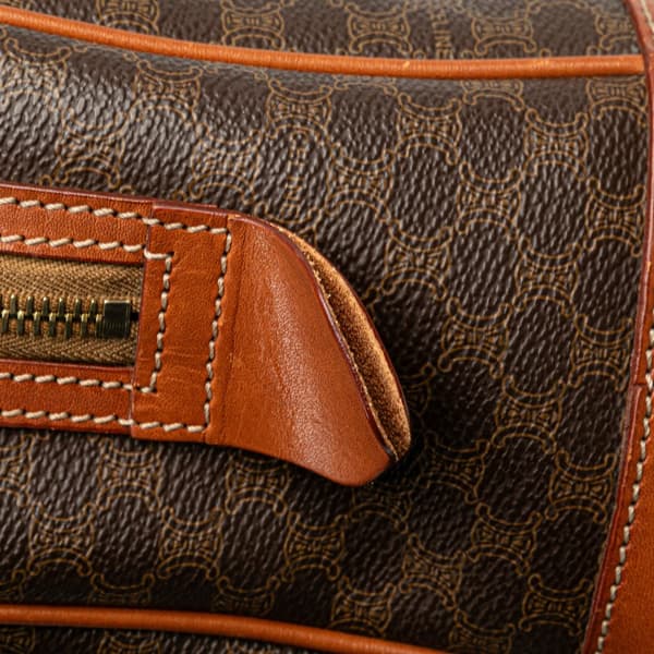 Pre-owned Celine Macadam Coated Canvas Handbag Brown