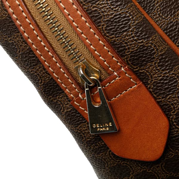 Pre-owned Celine Macadam Coated Canvas Handbag Brown