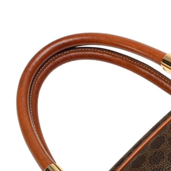 Pre-owned Celine Macadam Coated Canvas Handbag Brown