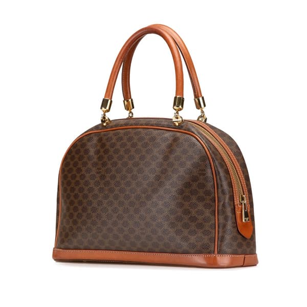 Pre-owned Celine Macadam Coated Canvas Handbag Brown