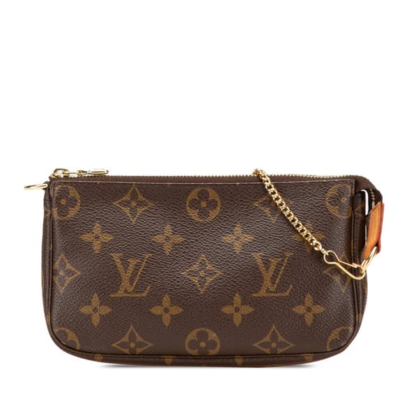 Pre-owned Louis Vuitton Monogram Mini Pochette Accessoires Brown