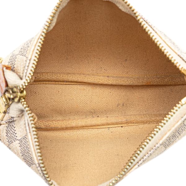 Pre-owned Louis Vuitton Damier Azur Mini Pochette Accessoires White