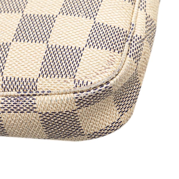 Pre-owned Louis Vuitton Damier Azur Mini Pochette Accessoires White
