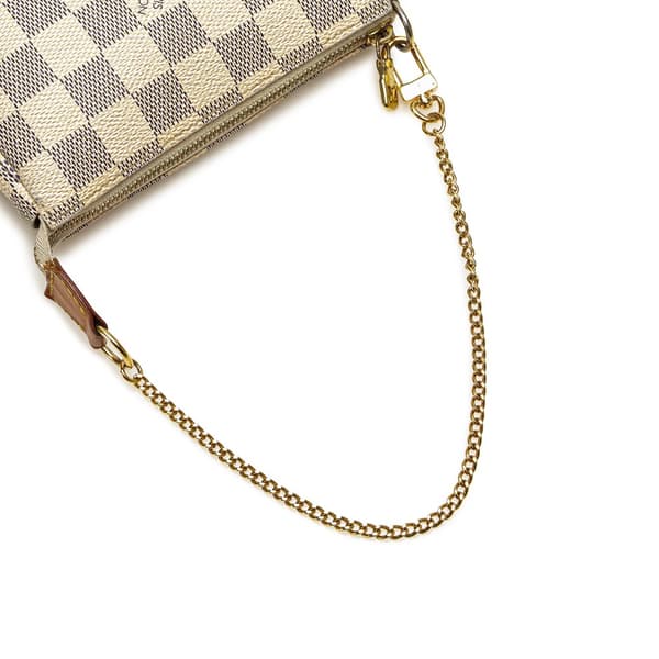 Pre-owned Louis Vuitton Damier Azur Mini Pochette Accessoires White
