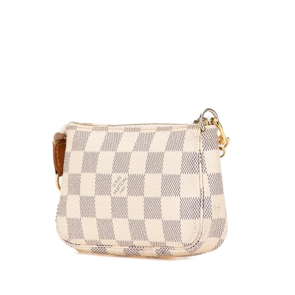 Pre-owned Louis Vuitton Damier Azur Mini Pochette Accessoires White