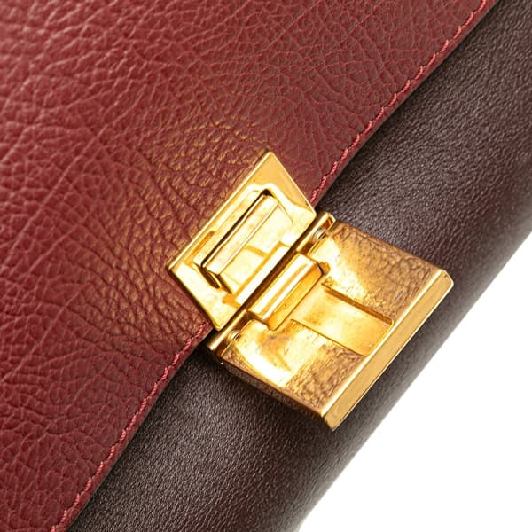 Pre-owned Celine Medium Tricolor Leather Trapeze Satchel Red