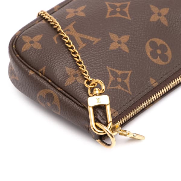 Pre-owned Louis Vuitton Monogram Mini Pochette Accessoires Brown