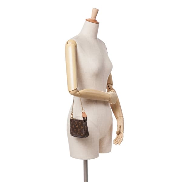 Pre-owned Louis Vuitton Monogram Mini Pochette Accessoires Brown