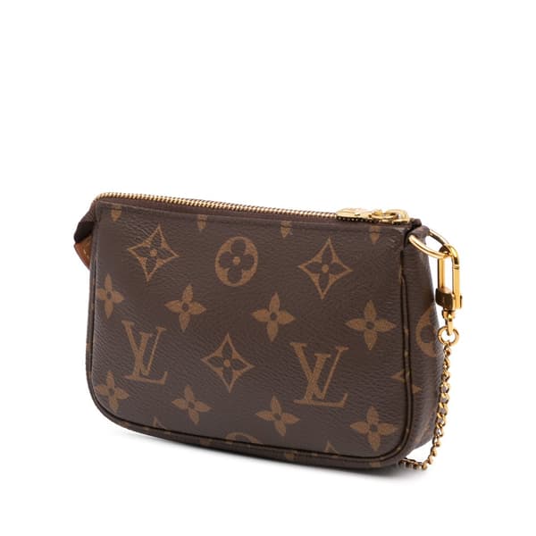 Pre-owned Louis Vuitton Monogram Mini Pochette Accessoires Brown