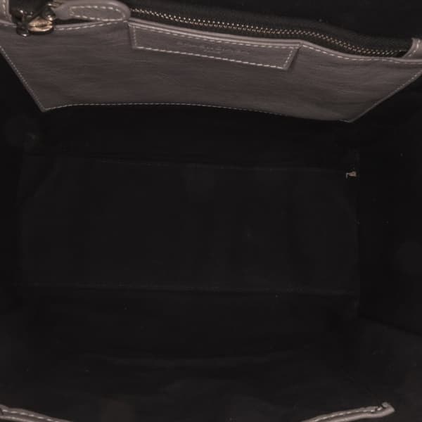 Pre-owned Balenciaga M Lambskin Bazar Shopper Satchel Gray