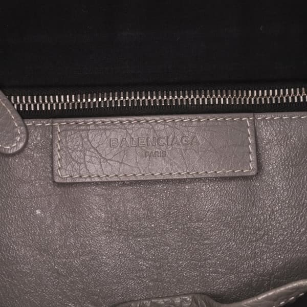 Pre-owned Balenciaga M Lambskin Bazar Shopper Satchel Gray