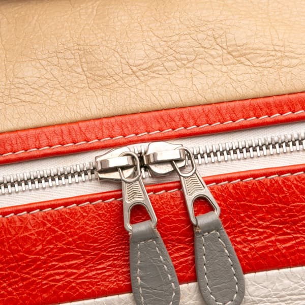 Pre-owned Balenciaga M Lambskin Bazar Shopper Satchel Gray