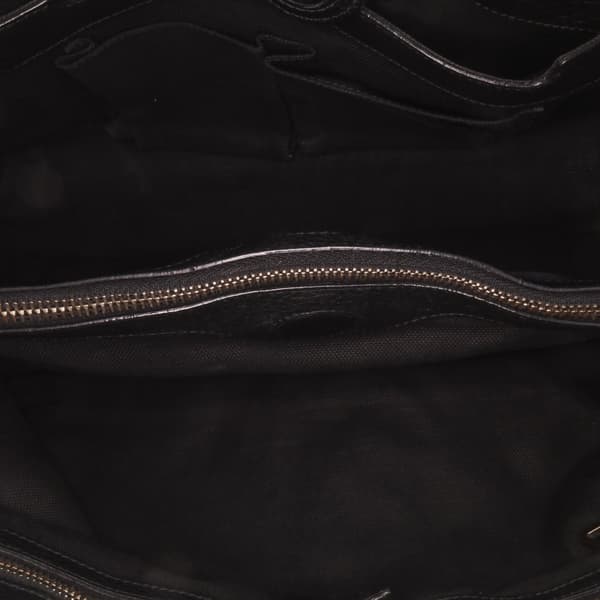 Pre-owned Gucci Medium Calfskin Bamboo Shopper Satchel Black