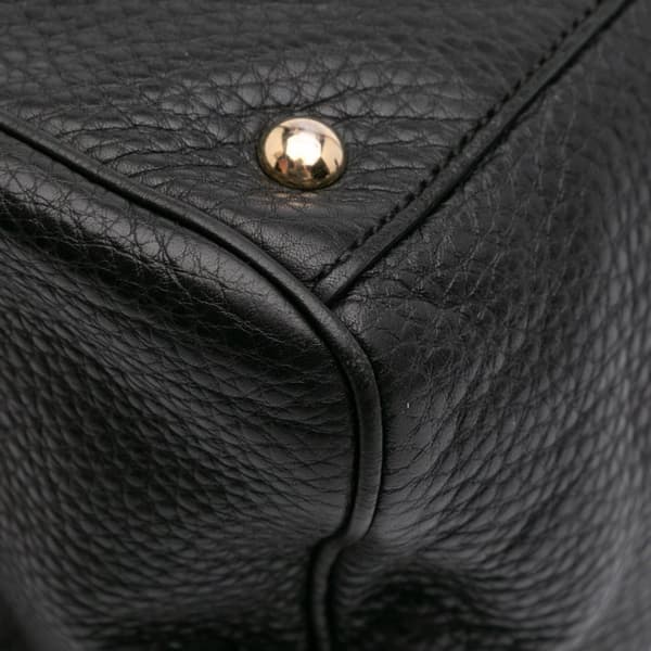 Pre-owned Gucci Medium Calfskin Bamboo Shopper Satchel Black