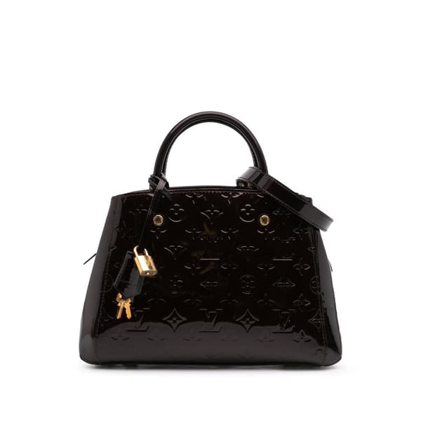 Pre-owned Louis Vuitton Monogram Vernis Montaigne BB Purple