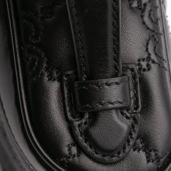 Pre-owned Gucci Mini GG Marmont Matelasse Leather Top Handle Vanity Chain Bag Black