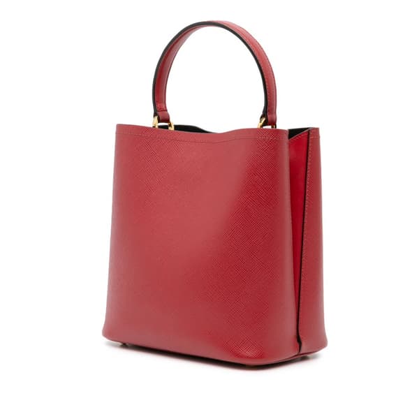 Pre-owned Prada Medium Saffiano Cuir Panier Red