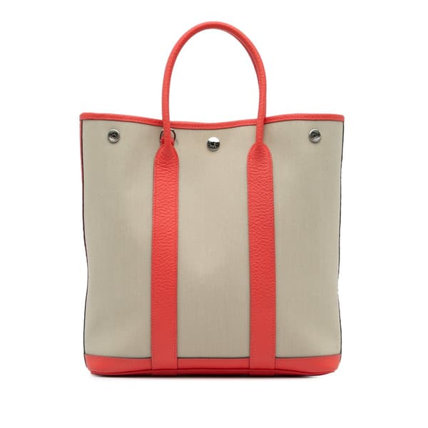 Pre-owned Hermès Toile Garden Party File 28 Brown