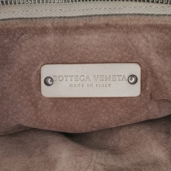 Pre-owned Bottega Veneta Large Leather Intrecciato Leggero Satchel Gray