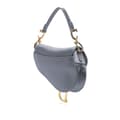 Miniatyrbild 2 av 10: Pre-owned Dior Mini Satin Crystal Embellished Saddle Gray