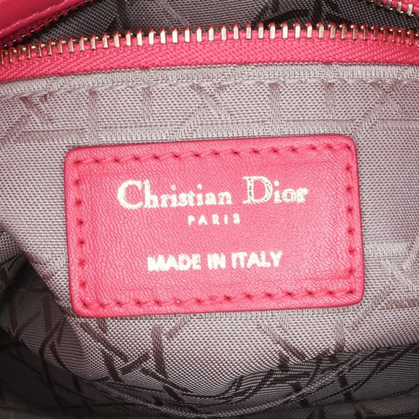 Pre-owned Dior Mini Lambskin Cannage Lady Dior Pink
