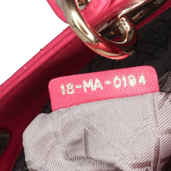 Pre-owned Dior Mini Lambskin Cannage Lady Dior Pink