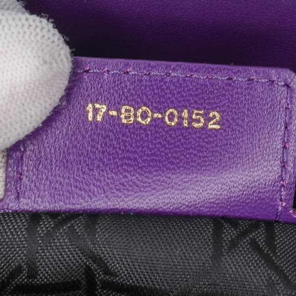 Pre-owned Dior Medium Lambskin Cannage Lady Dior Purple