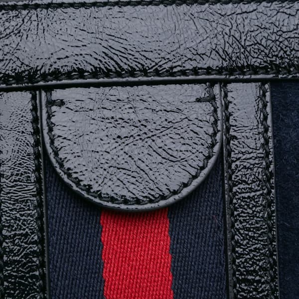 Pre-owned Gucci Suede Ophidia Satchel Blue