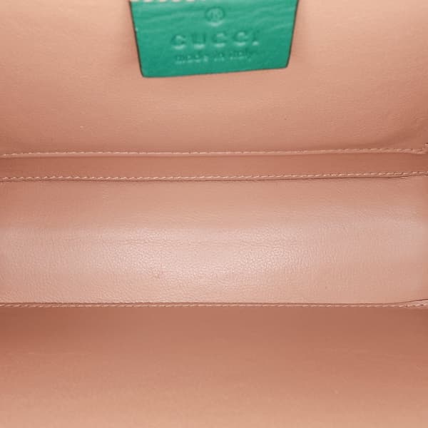 Pre-owned Gucci Patent Sylvie 1969 Satchel Green