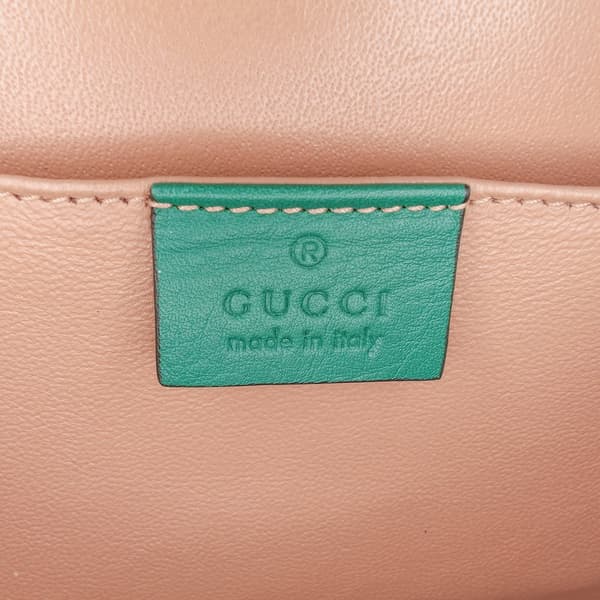 Pre-owned Gucci Patent Sylvie 1969 Satchel Green