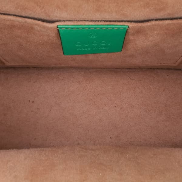 Pre-owned Gucci Mini Leather Sylvie Satchel Green