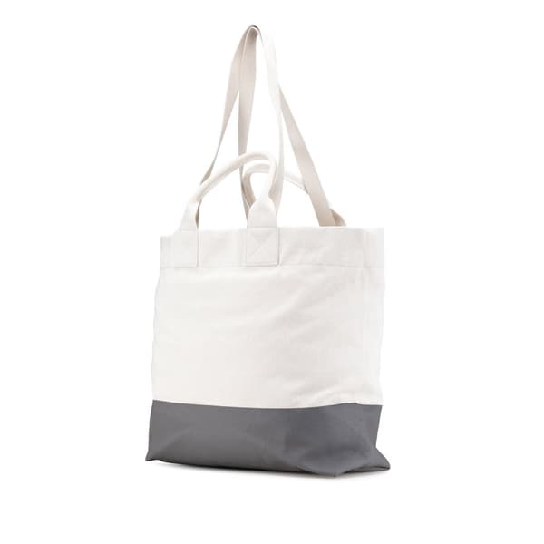 Pre-owned Gucci Canvas Embossed Logo Tote White
