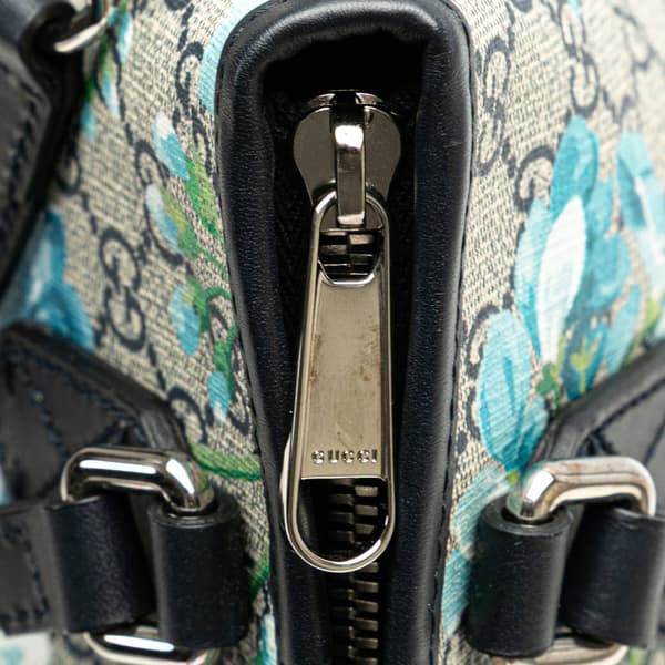 Pre-owned Gucci GG Supreme Blooms Satchel Brown