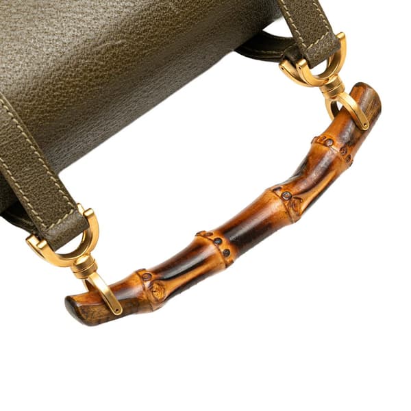 Pre-owned Gucci Leather Bamboo Satchel Brown