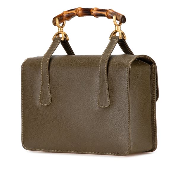 Pre-owned Gucci Leather Bamboo Satchel Brown