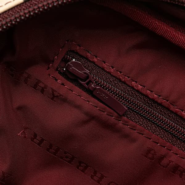 Pre-owned Burberry House Check Canvas Handbag Brown