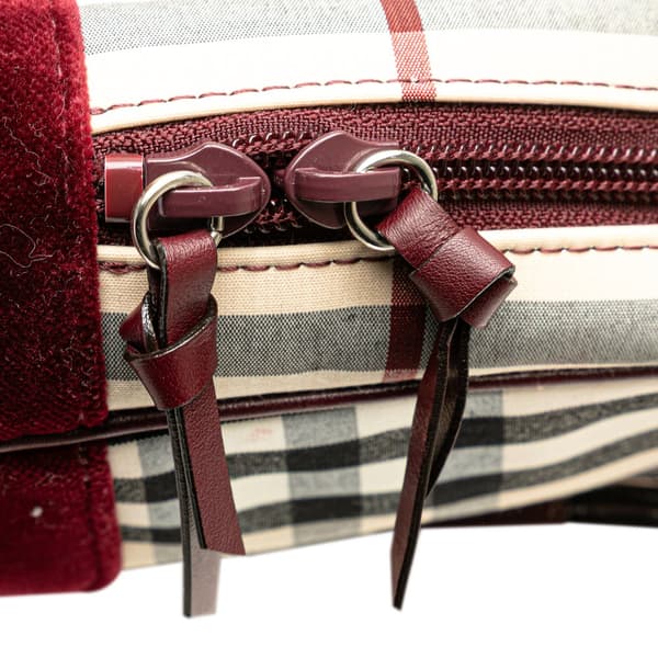 Pre-owned Burberry House Check Canvas Handbag Brown