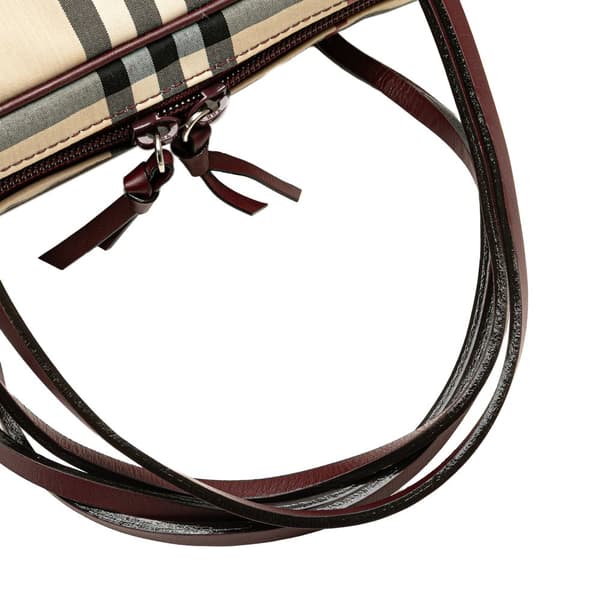 Pre-owned Burberry House Check Canvas Handbag Brown
