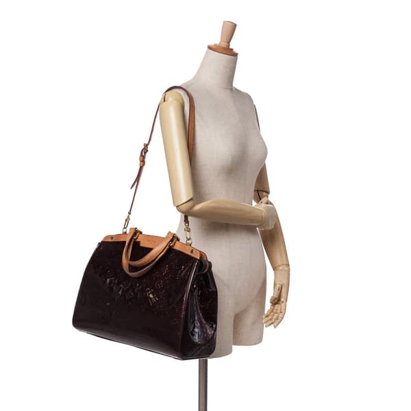 Pre-owned Louis Vuitton Monogram Vernis Brea GM Purple