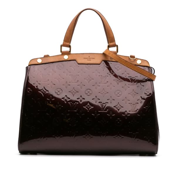 Pre-owned Louis Vuitton Monogram Vernis Brea GM Purple