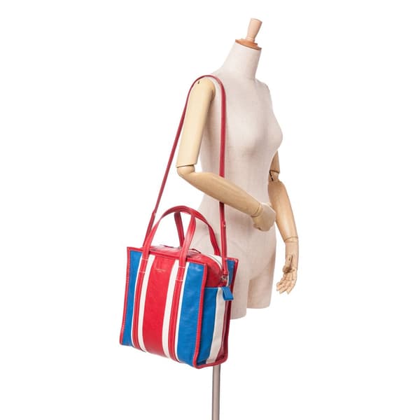 Pre-owned Balenciaga S Lambskin Bazar Shopper Tote Red