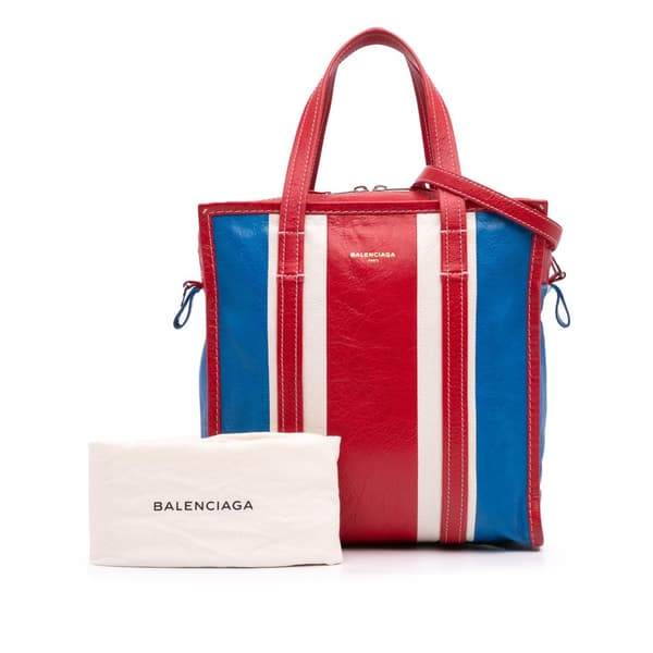 Pre-owned Balenciaga S Lambskin Bazar Shopper Tote Red