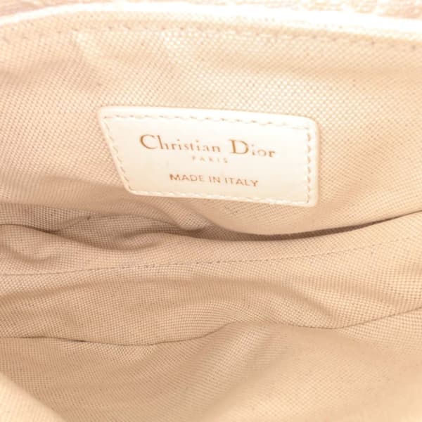 Pre-owned Dior Mini Oblique Canvas Saddle Bag White