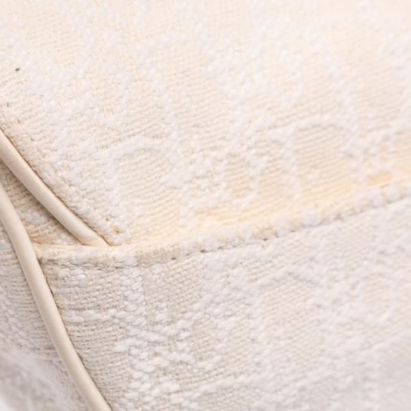 Pre-owned Dior Mini Oblique Canvas Saddle Bag White