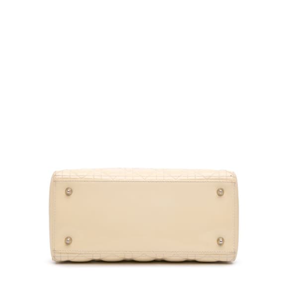 Pre-owned Dior Medium Patent Cannage Lady Dior Brown
