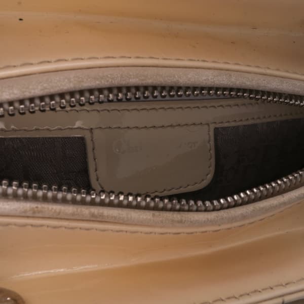 Pre-owned Dior Medium Patent Cannage Lady Dior Brown