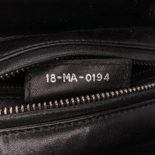Pre-owned Dior Medium Fabric Lame Lady Dior Black