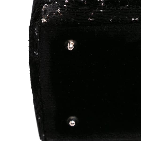 Pre-owned Dior Medium Fabric Lame Lady Dior Black