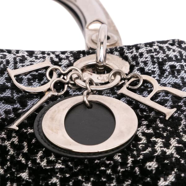 Pre-owned Dior Medium Fabric Lame Lady Dior Black